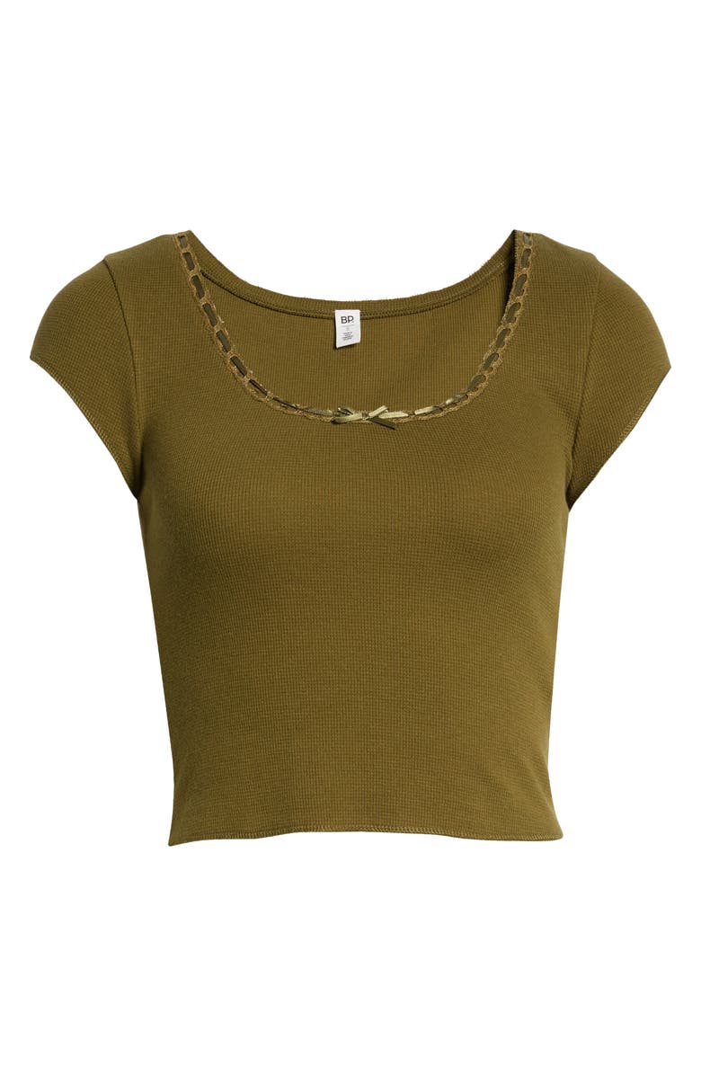 BP. Waffle Weave Ribbon Crop Top, Alternate, color, 