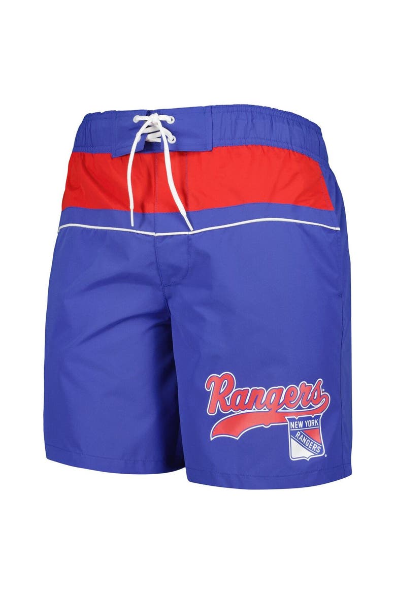 Men's Starter Blue New York Rangers Freestyle Volley Swim Shorts, Alternate, color, Blue
