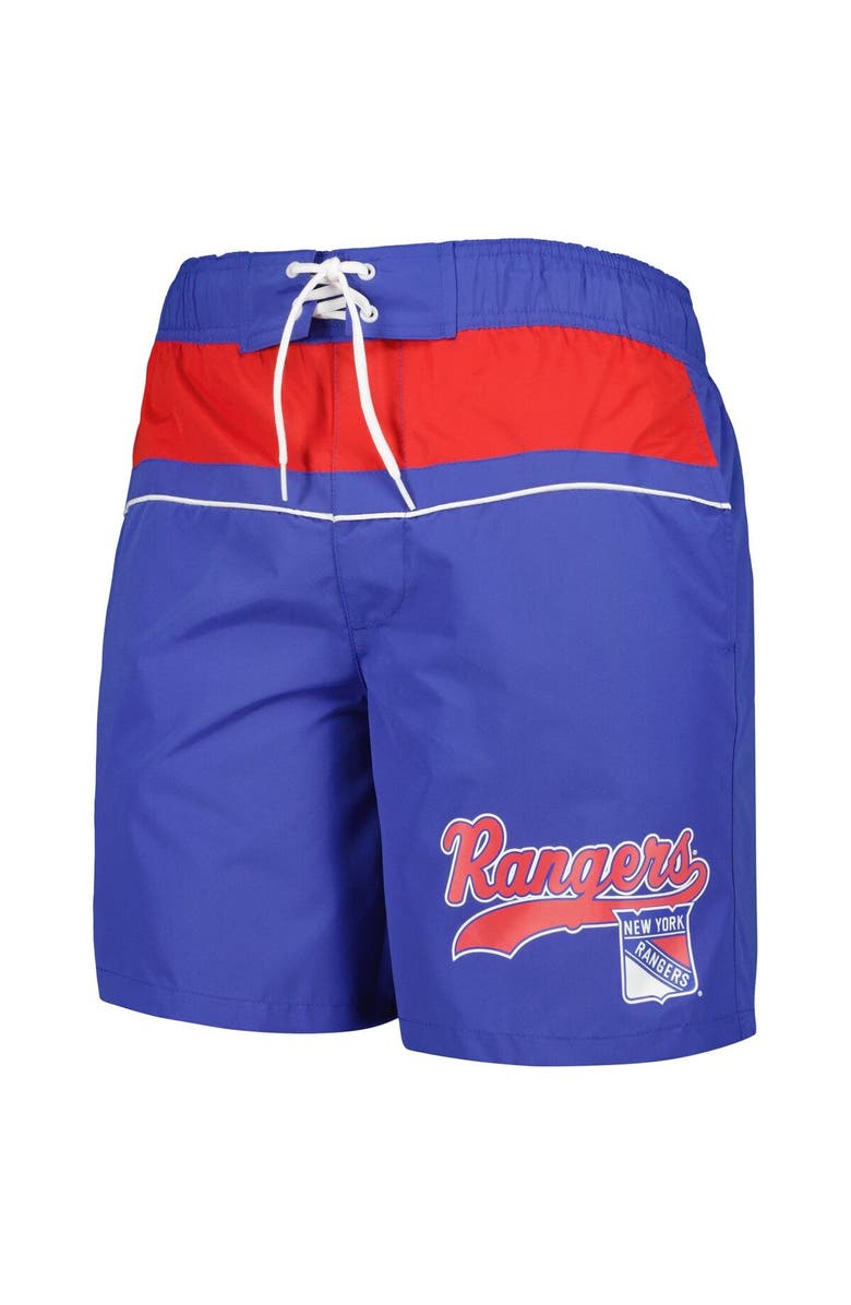 STARTER Men's Starter Blue New York Rangers Freestyle Volley Swim Shorts, Alternate, color, Blue