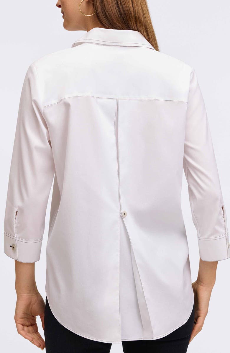 Foxcroft Kelly Button-Up Shirt, Alternate, color, White/ Black