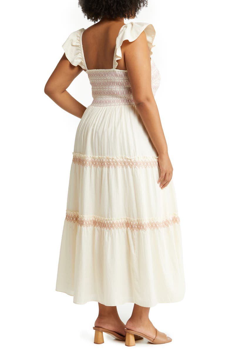 Madewell Women's Lucie Smocked Tiered Midi Dress, Alternate, color,