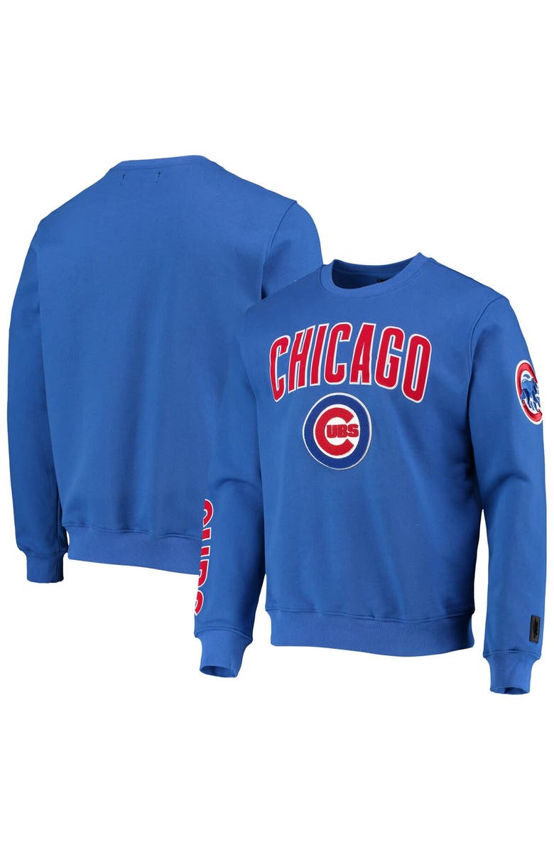 PRO STANDARD Men's Pro Standard Royal Chicago Cubs Stacked Logo Pullover Sweatshirt, Main, color, 