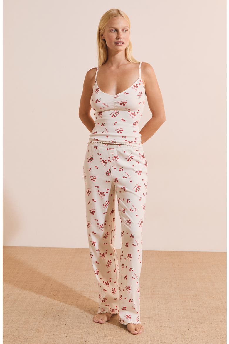 Tige Tomato Print Camisole, Alternate, color, WHITE