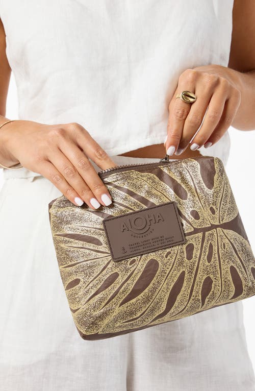 Aloha Collection Small Deliciosa Water Resistant Pouch In Brown