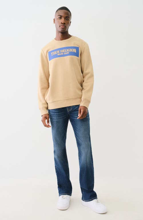 True Religion Embossed Logo Graphic Sweatshirt In Travertine
