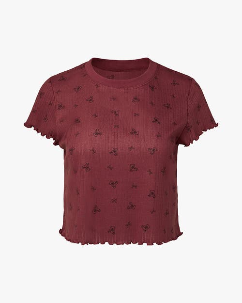 Weworewhat Boxy Baby Tee In Rouge/dk Navy