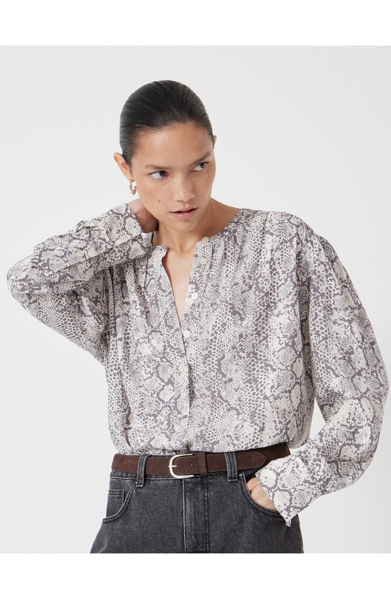 Hush Fernanda Snake Printed Blouse, Main, color, Natural Snake Grey