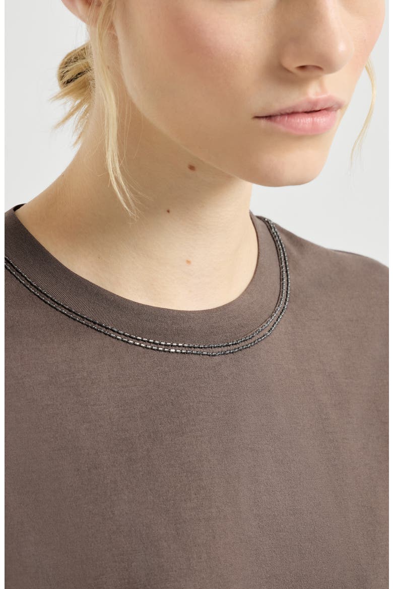 Cotton jersey T-shirt, Alternate, color, Brown