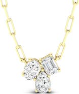 Everlee Multi Shape Cluster Lab Diamond Necklace in 14K