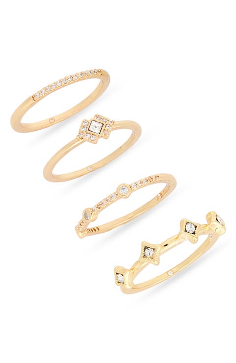 Set of 4 Cubic Zirconia Stackable Rings