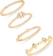 NORDSTROM RACK Set of 4 Cubic Zirconia Stackable Rings