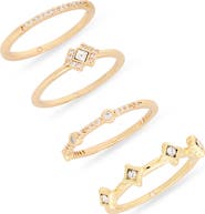 NORDSTROM RACK Set of 4 Cubic Zirconia Stackable Rings
