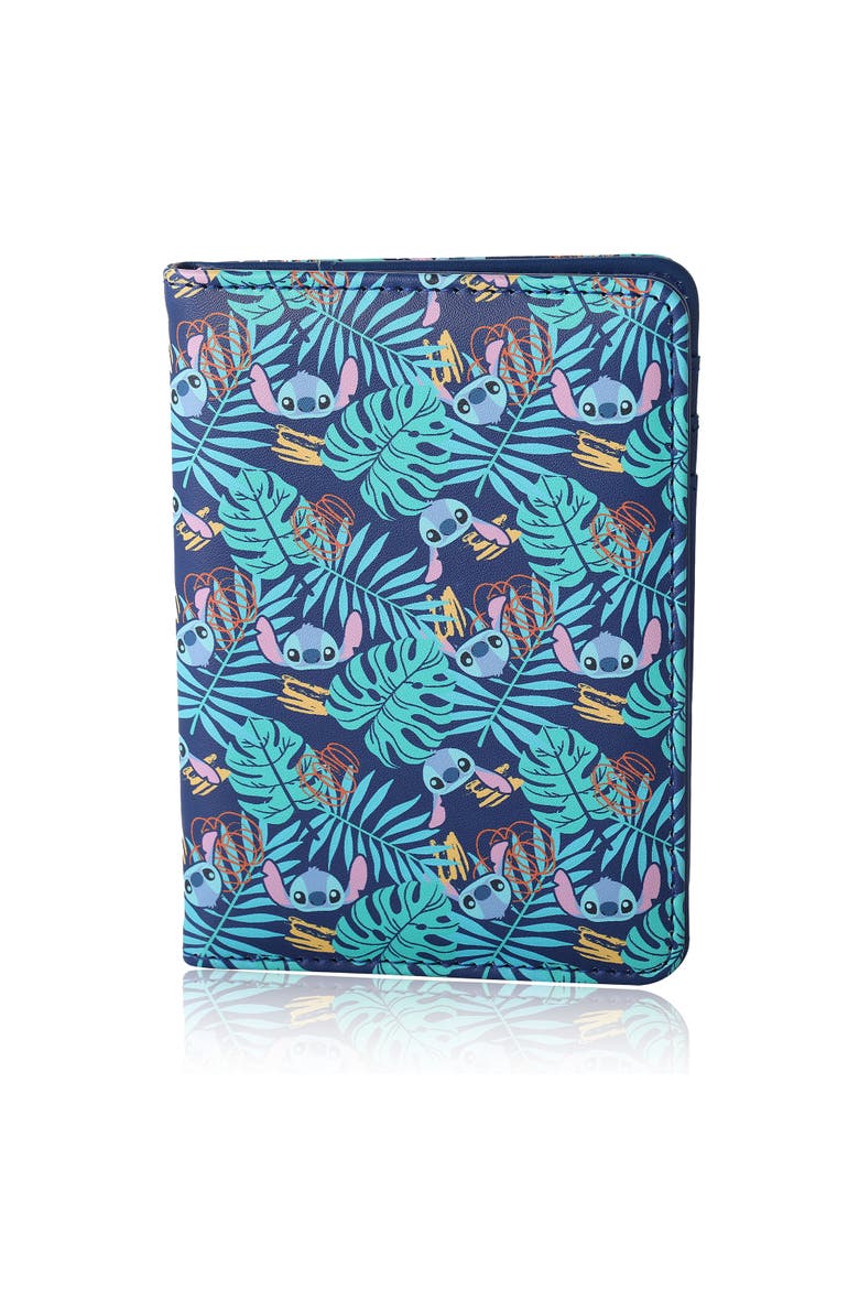 Navy Hawaiian Print Passport Holder, Alternate, color, Blue
