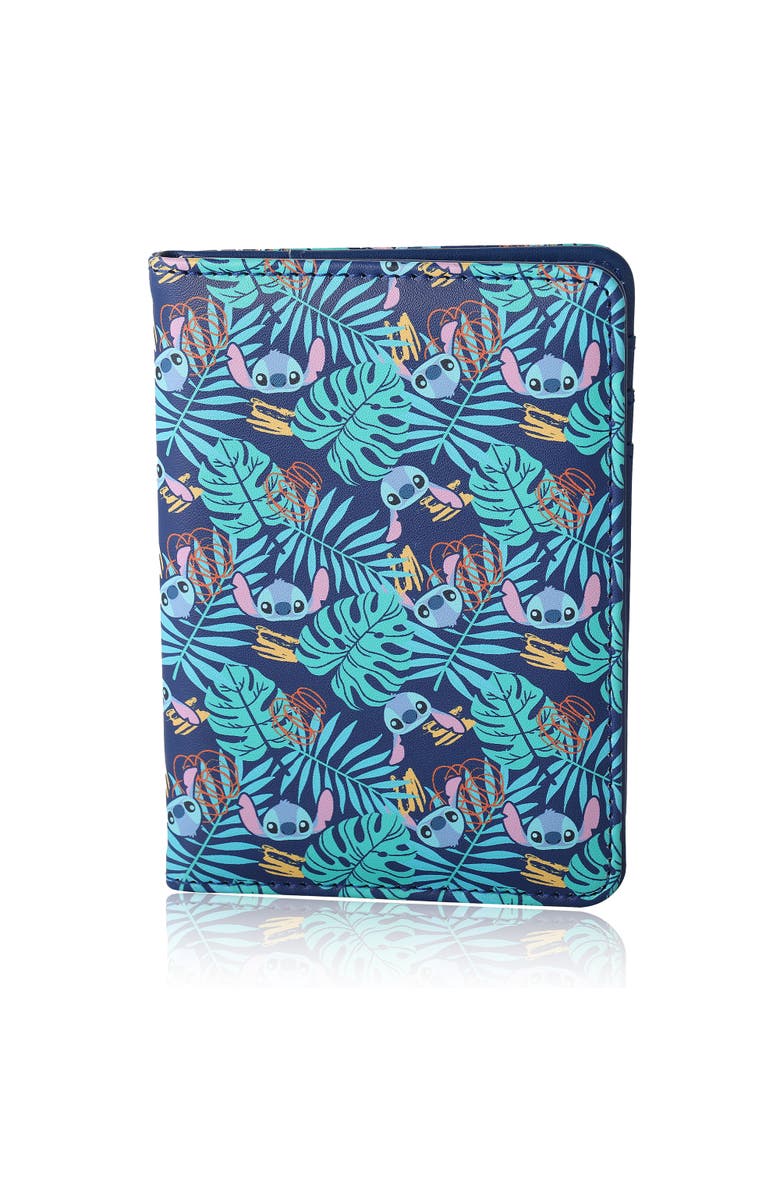 Disney Navy Hawaiian Print Passport Holder, Alternate, color, Blue