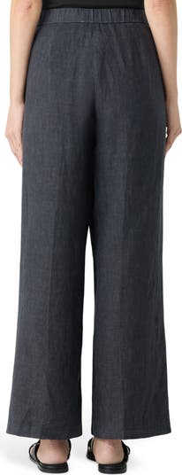 Organic Linen Ankle Wide Leg Pants