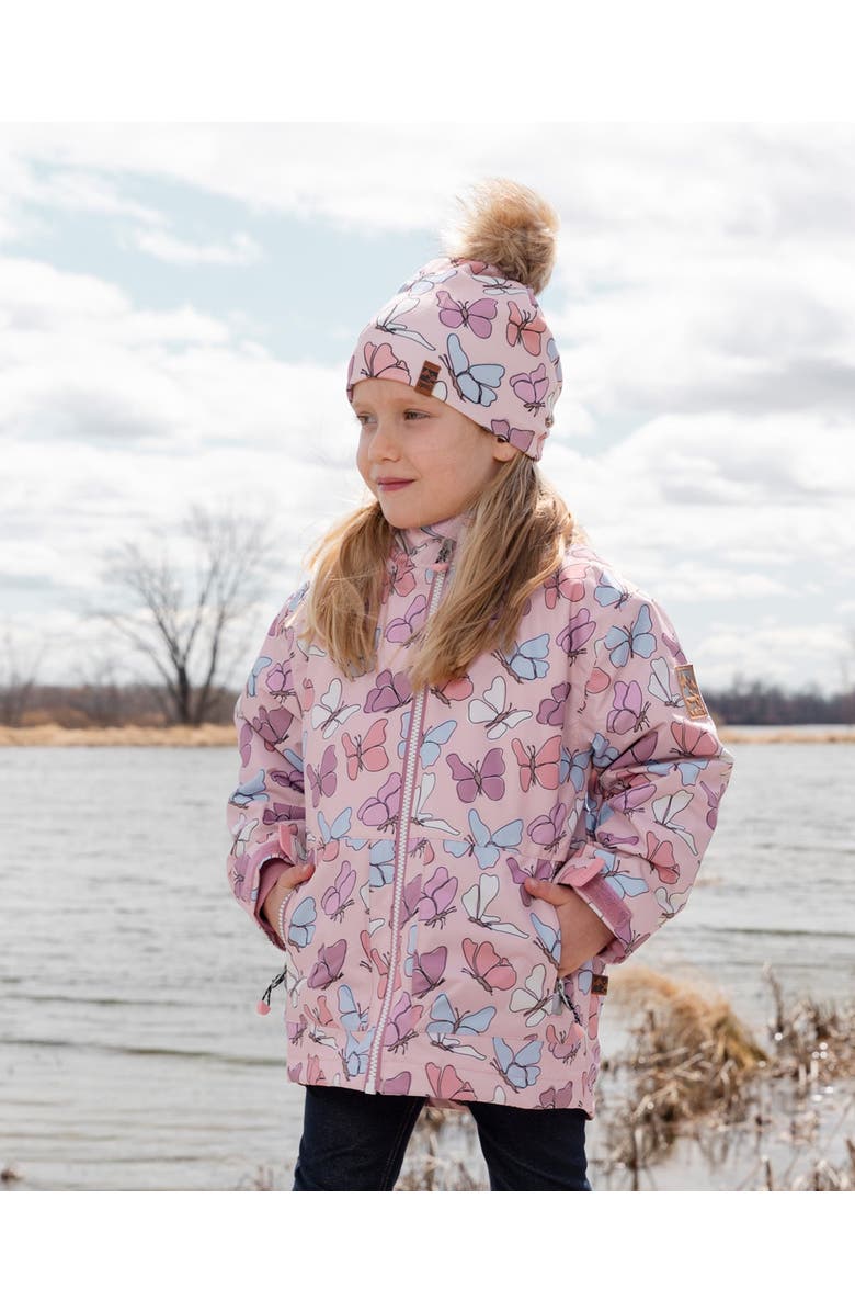 Deux par Deux Mid-Season Butterflies Jacket, Alternate, color, Pink Printed Butterflies