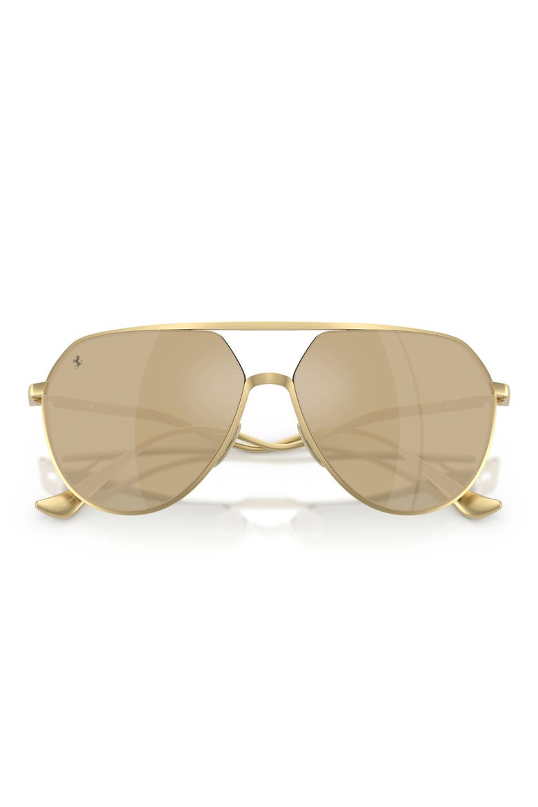 59mm Polarized Pilot Sunglasses, Alternate, color, MATTE GOLD / YELLOW GOLD