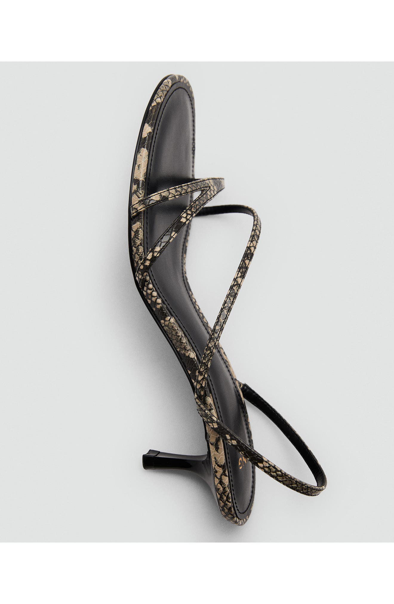 MANGO Slingback Kitten Heel Sandal, Alternate, color, Grey