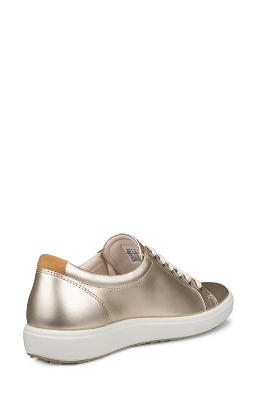 Ecco Soft 7 Sneaker In Pure White Gold