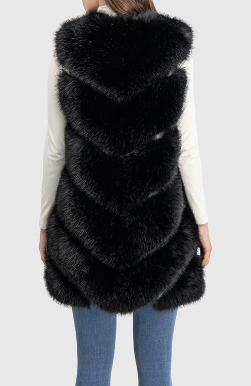 Lyla Grant Fur-free Fox (faux Fur) Vest In Black