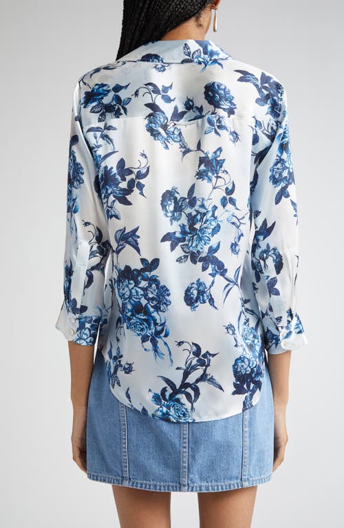 L AGENCE L'AGENCE DANI FLORAL SILK BUTTON-UP SHIRT 