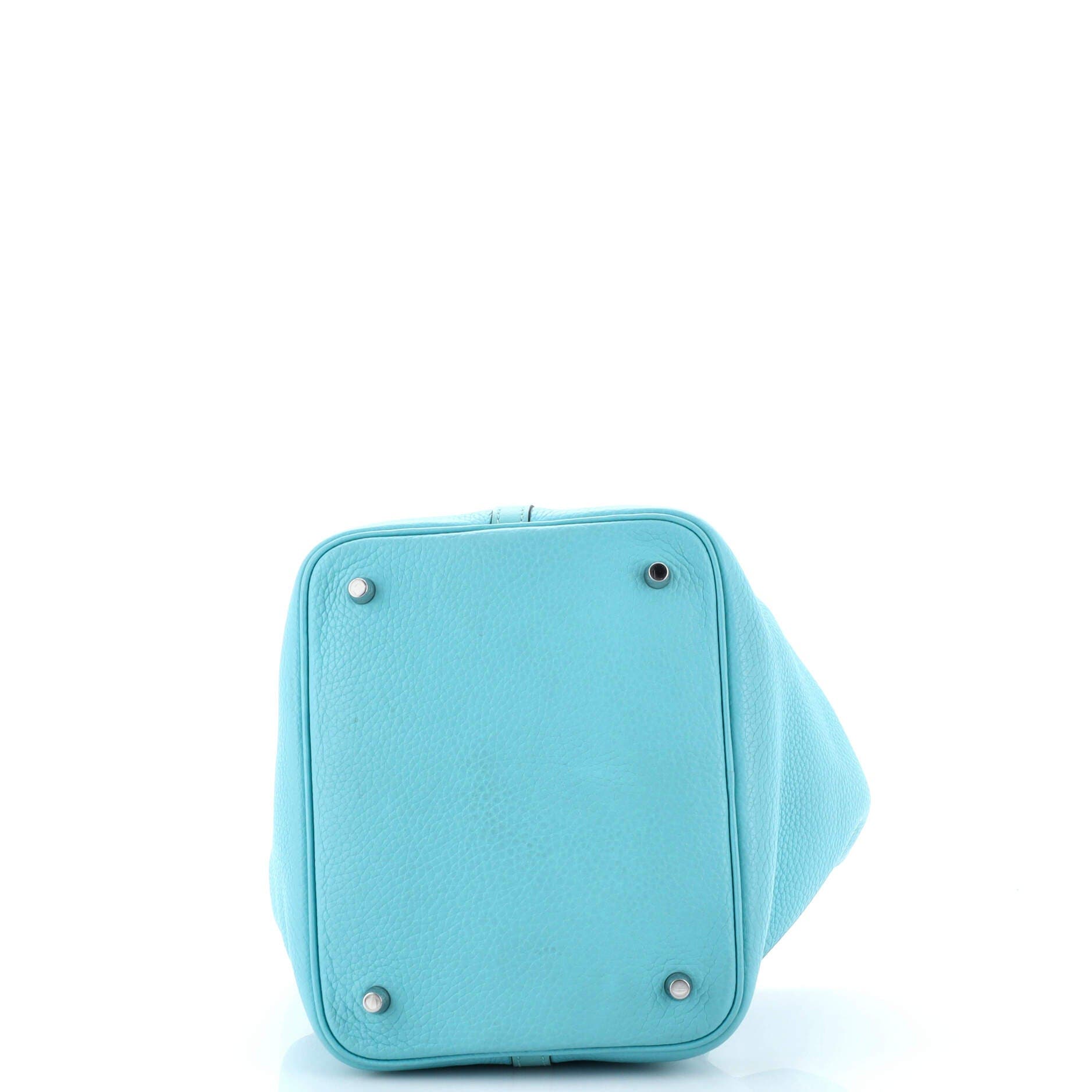 Pre-Owned Hermes Picotin Lock Bag Clemence MM, Alternate, color, Bleu Atoll