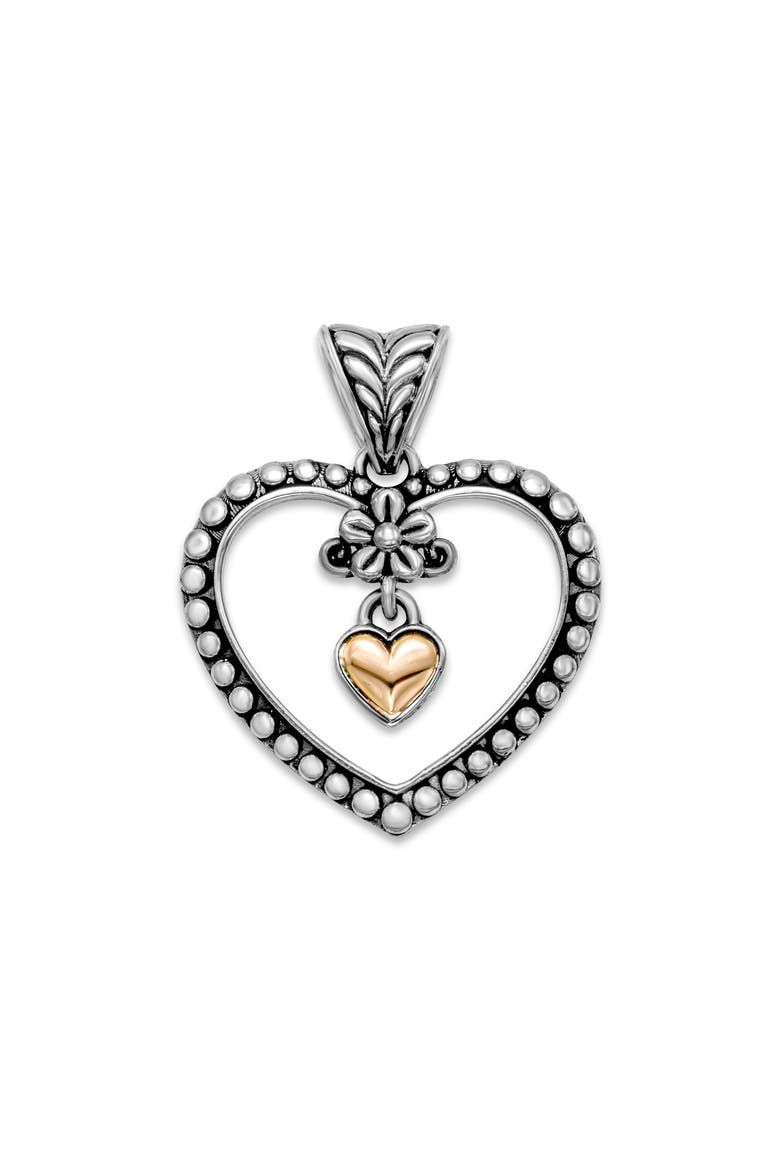 18K Gold & Sterling Silver Heart Pendant, Main, color, SILVER AND GOLD