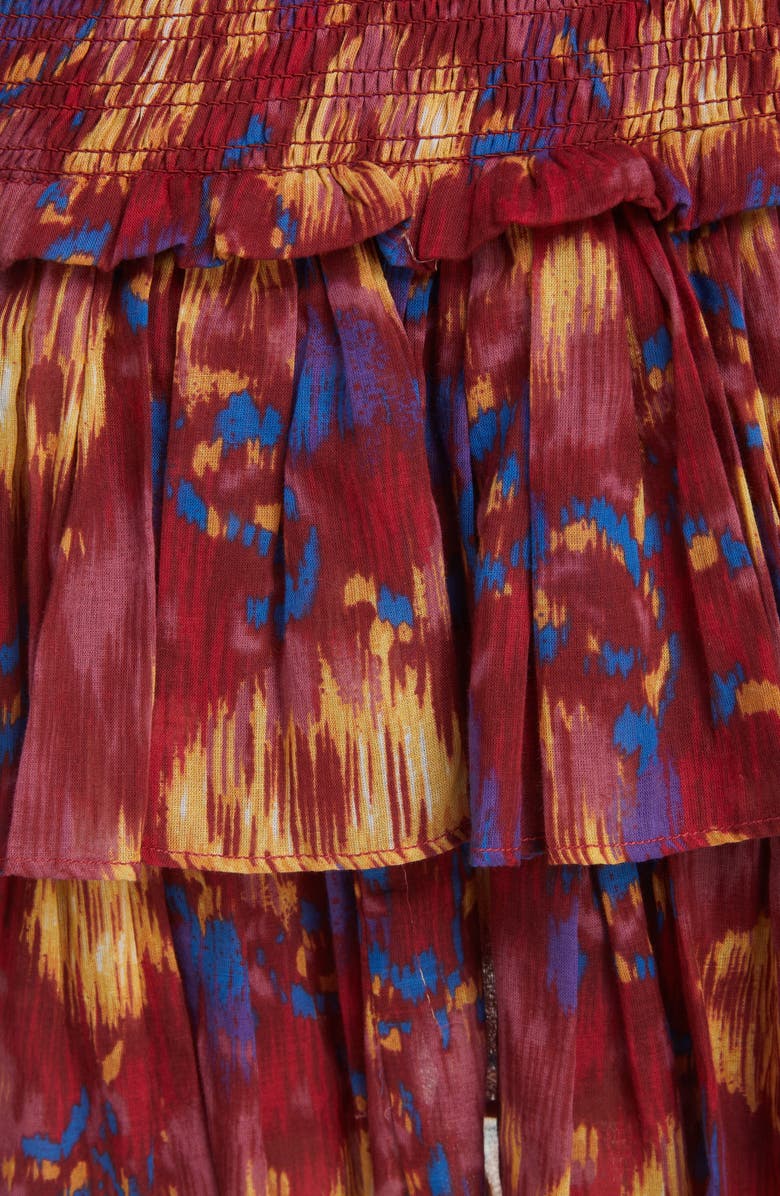 Isabel Marant Étoile Naomi Smocked Floral Tiered Skirt, Alternate, color, 