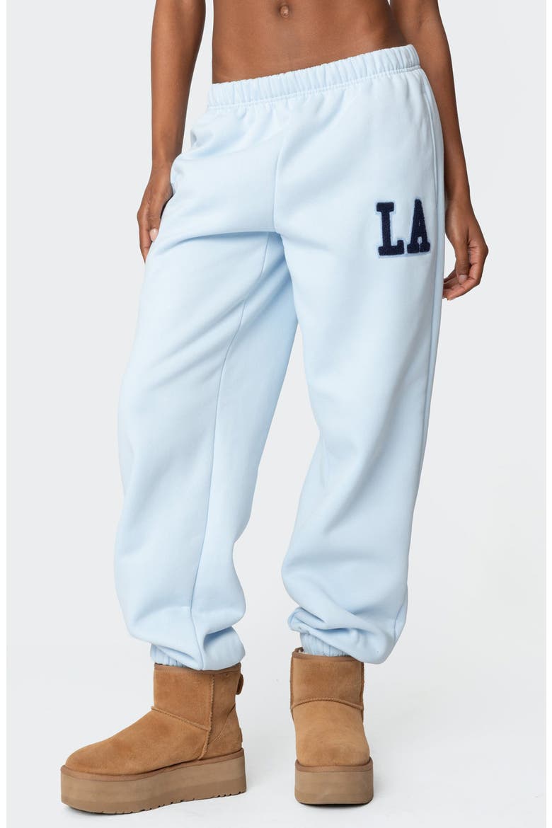 LA Love Relaxed Fit Sweatpants, Main, color, LIGHT-BLUE