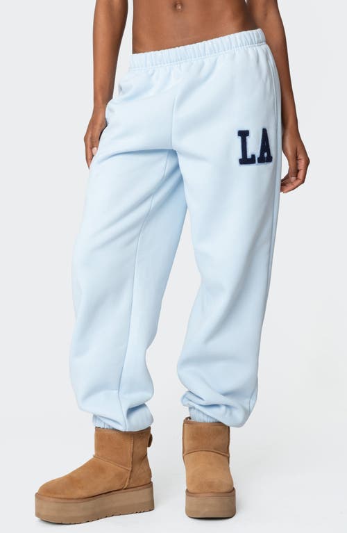 Edikted La Love Relaxed Fit Sweatpants In Light-blue