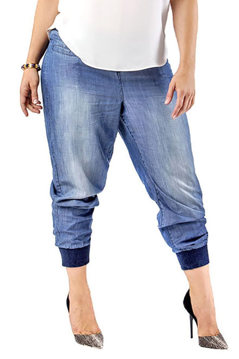 Marcie High Rise Lightweight Denim Jogger Pants, Main, color, BLUE