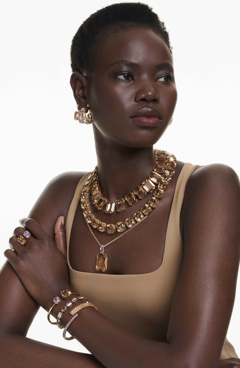 Swarovski Millenia Open Ring, Alternate, color, Gold/ Multi