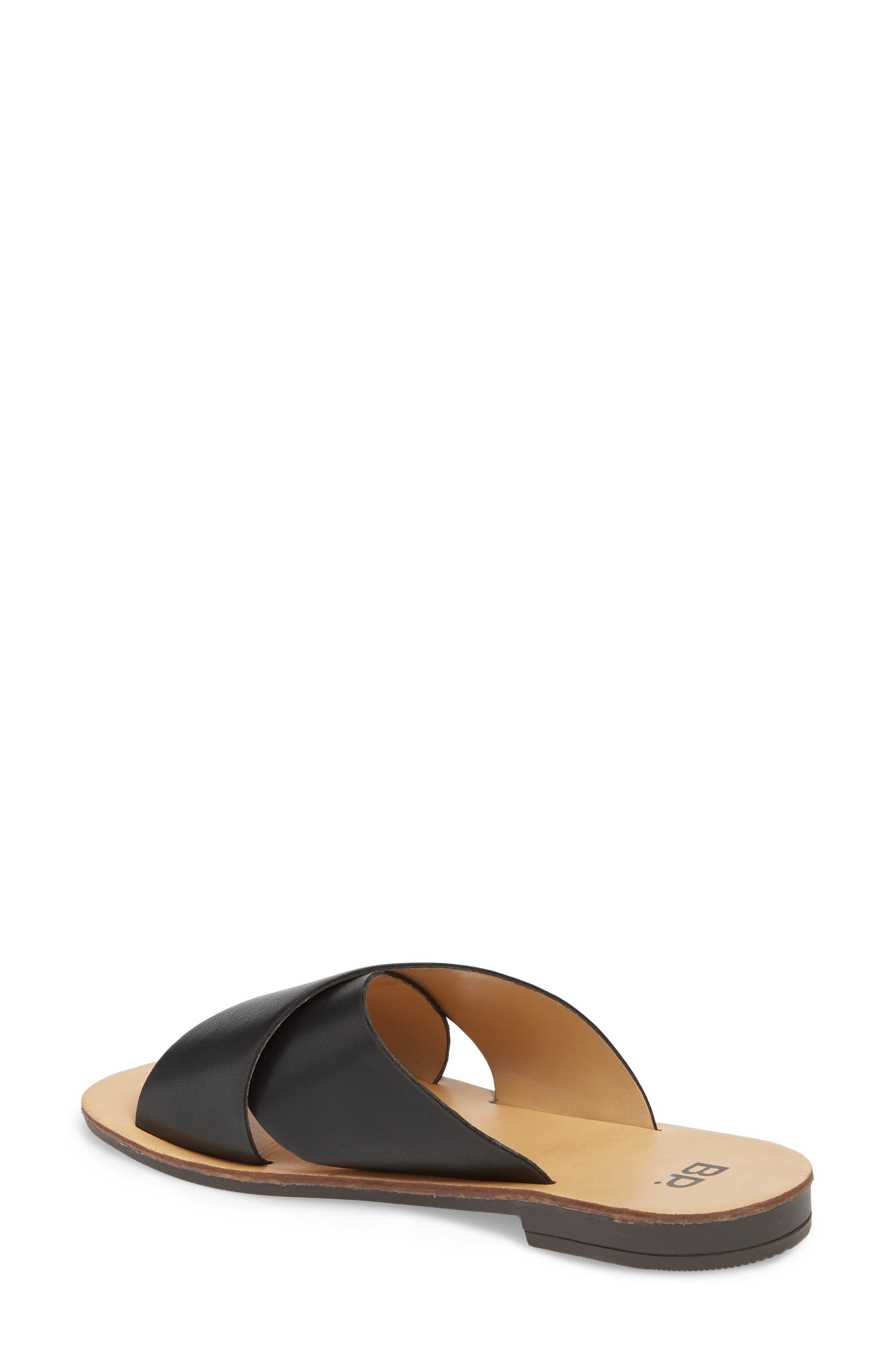 Twist Cross Strap Sandal, Alternate, color, BLACK FAUX LEATHER