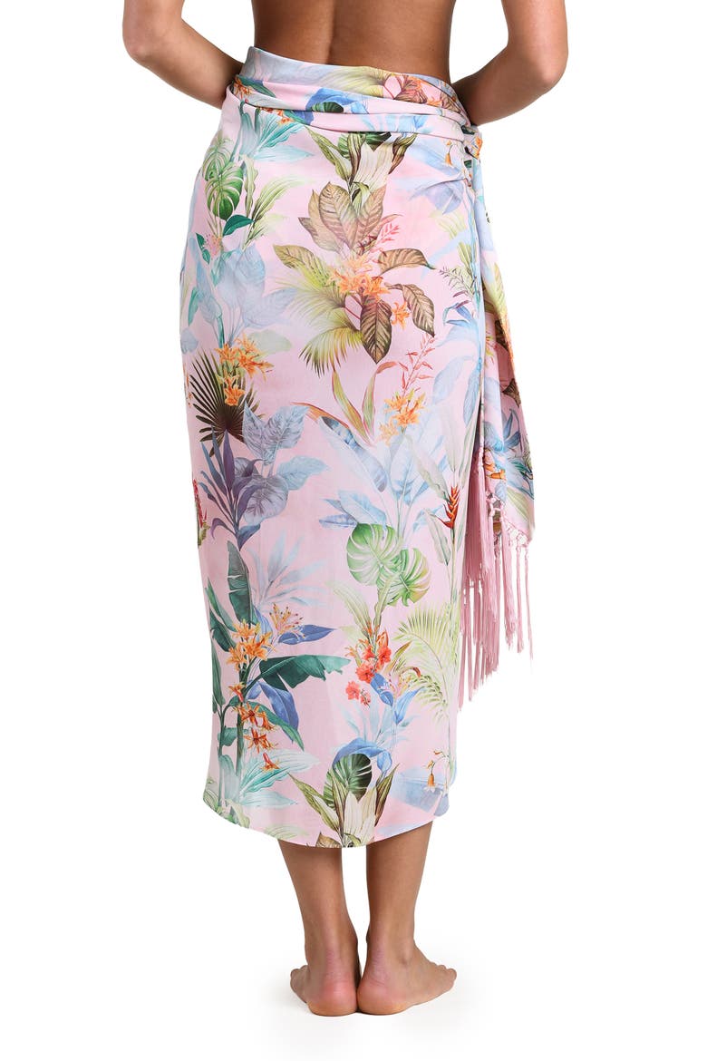 Palm Colorful Cover-Up Pareo, Alternate, color, PINK MULTI