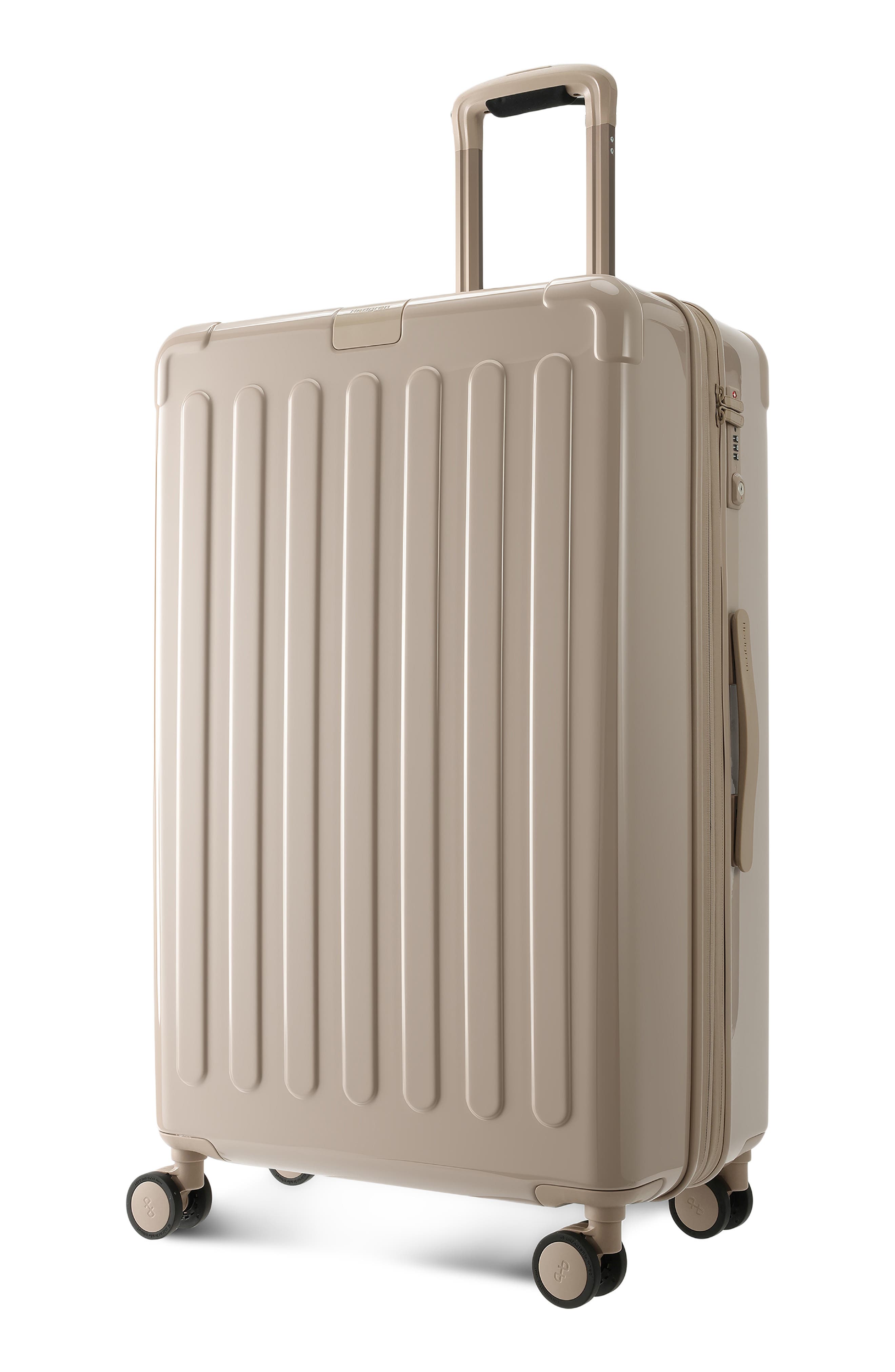 Hedgren Nostos Glossy Large Spinner Suitcase, Alternate, color, Sahara