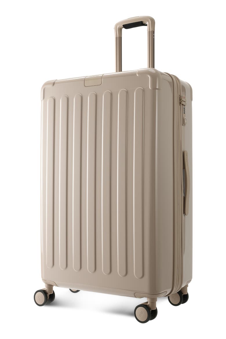 Nostos Glossy Large Spinner Suitcase, Alternate, color, SAHARA