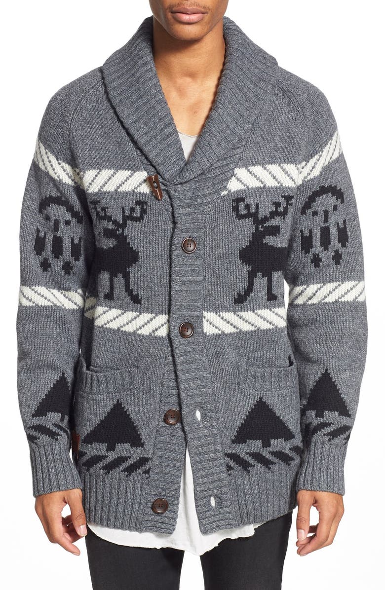 WeSC 'Froy' Jacquard Shawl Collar Cardigan, Main, color, 