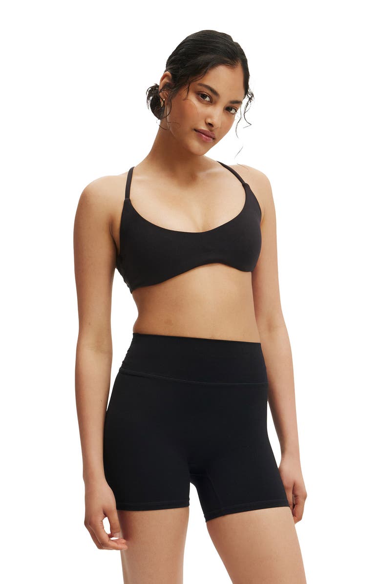 COTTON ON BODY Women's Active Ultra Soft Minimal Strappy Crop, Alternate, color, Black