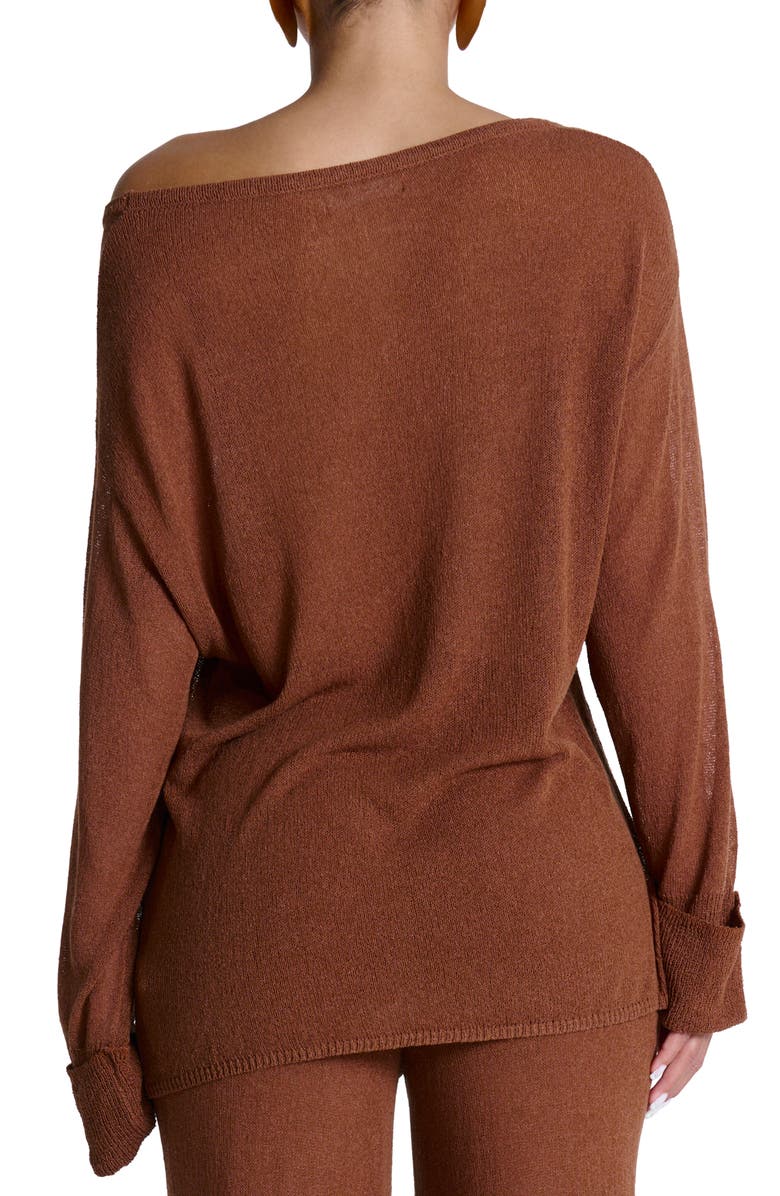 Naked Wardrobe Oversize Tunic Top, Alternate, color, Pecan Brown