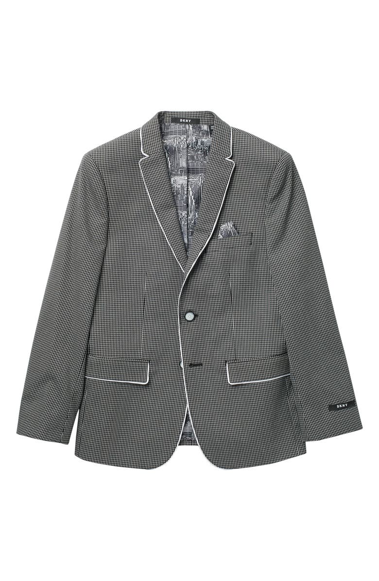 DKNY Mini Grid Cotton Blazer, Main, color,