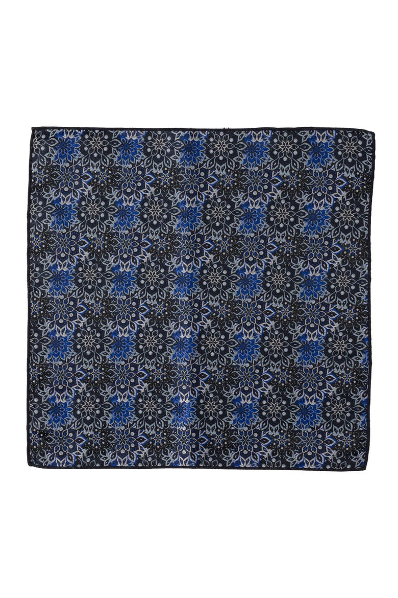 Floral Silk Pocket Square, Alternate, color, NAVY