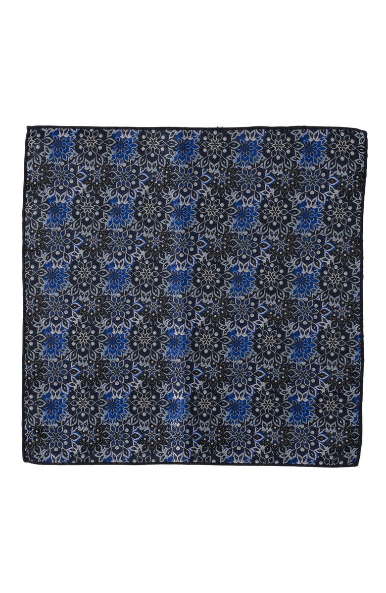 Cufflinks, Inc. Floral Silk Pocket Square, Alternate, color, Navy