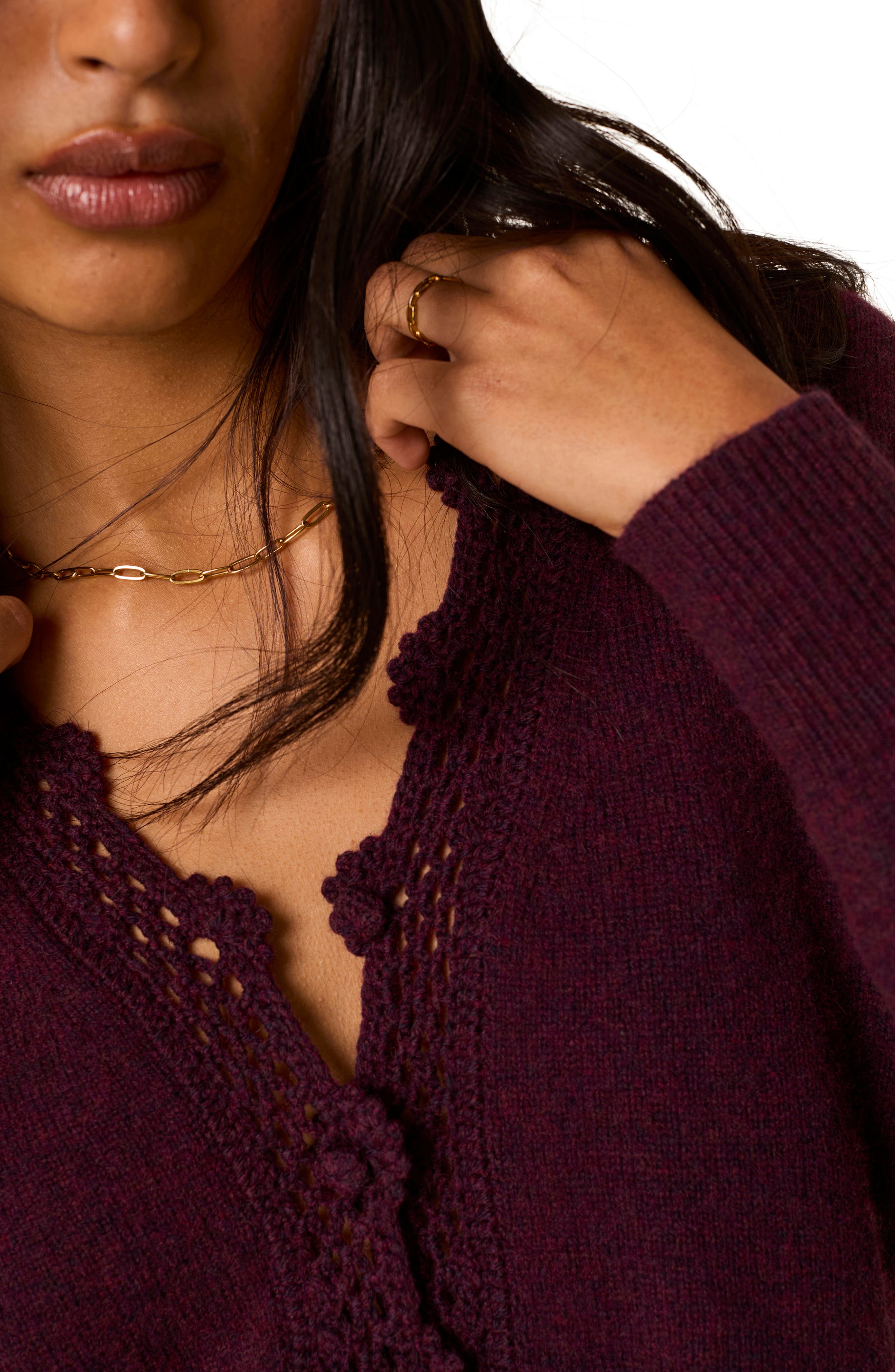 Nobody's Child Crochet Trim Cardigan (Women) | Nordstrom
