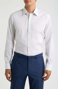 Nordstrom Trim Fit Premium Performance Microcheck Dress Shirt