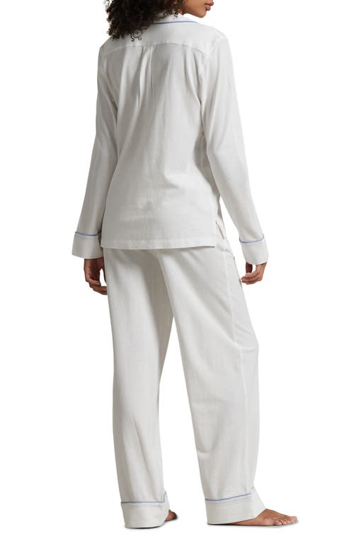 Polo Ralph Lauren Striped Seersucker Long-sleeve Pj Set In White Cloud In White Cloud