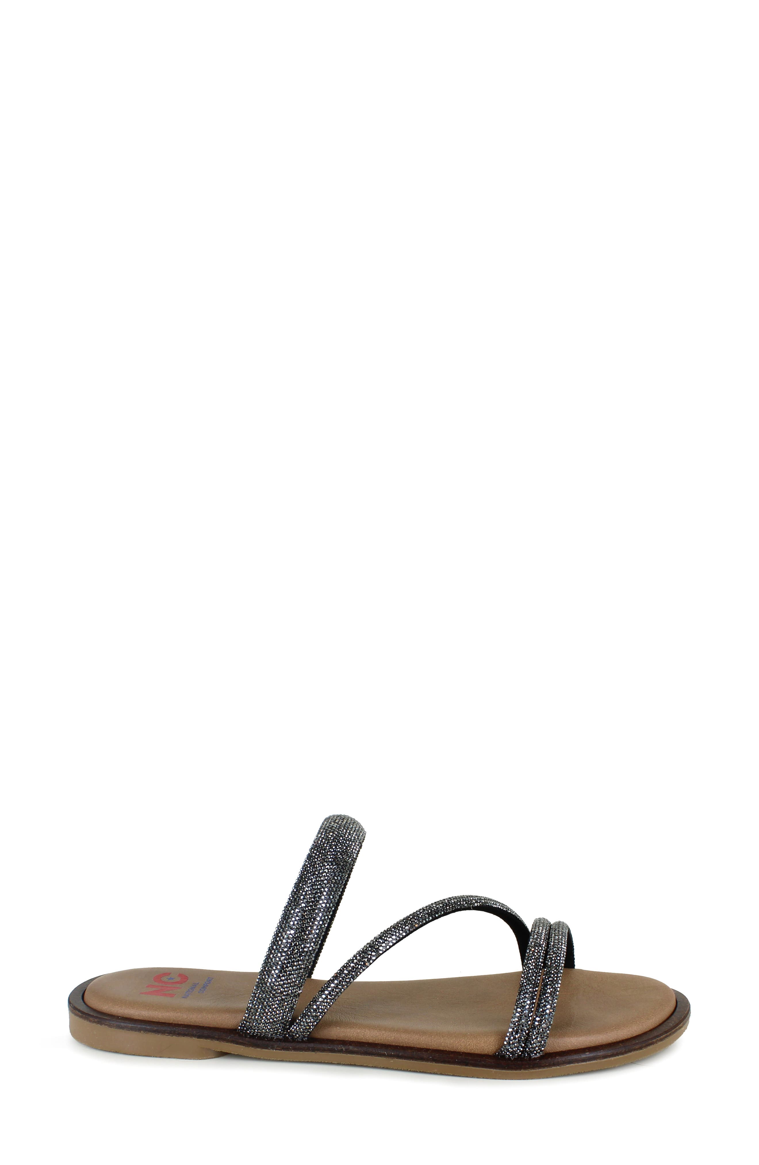 National Comfort Aranda Crystal Embellished Sandal, Alternate, color, Lead Suede