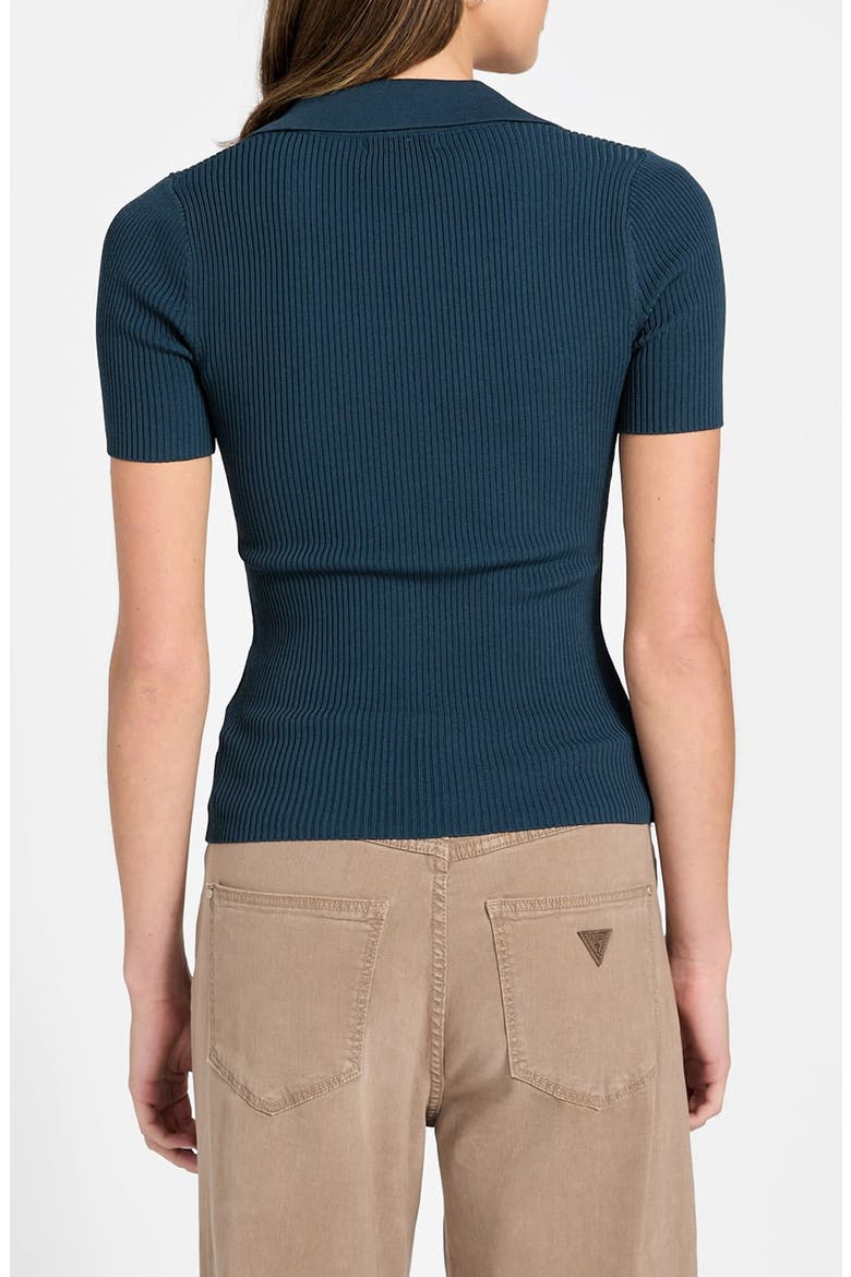 Stella Rib Polo Sweater, Alternate, color, MOONLIT NIGHT