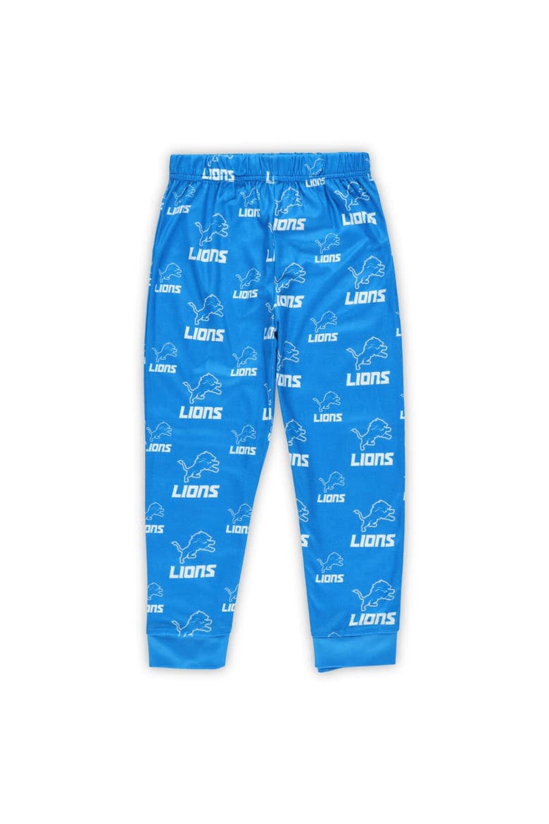 Preschool Outerstuff Blue Detroit Lions All-Over-Print Long Sleeve T-Shirt and Pants Sleep Set, Alternate, color, Blue