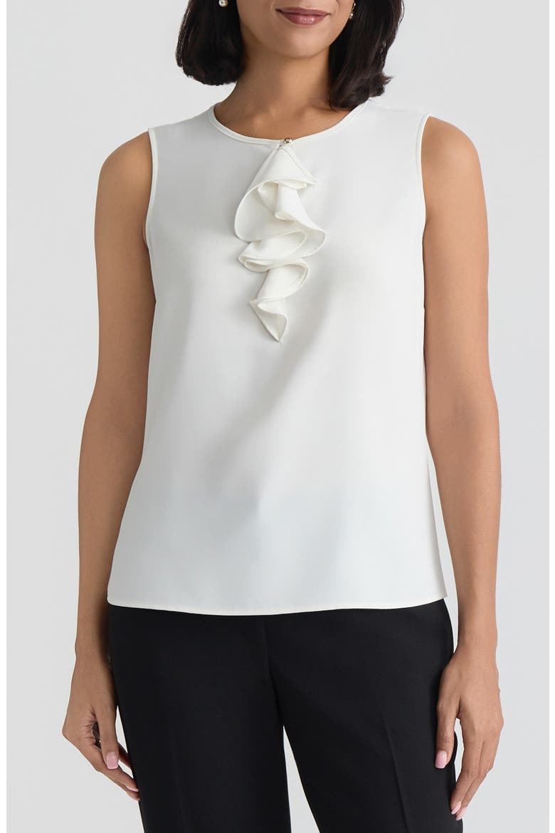 Ruffle Front Georgette Top, Main, color, VANILLA ICE
