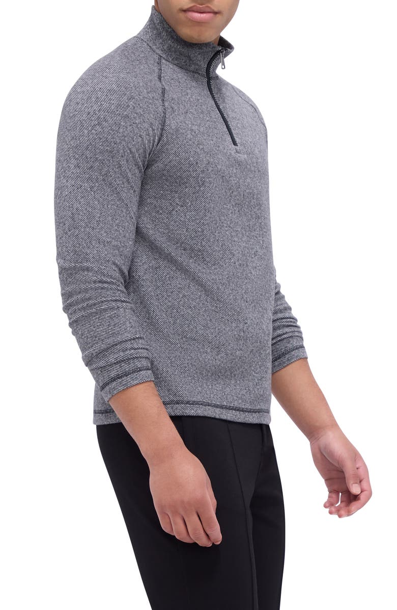 Bugatchi Quarter Zip Pullover, Alternate, color, Black